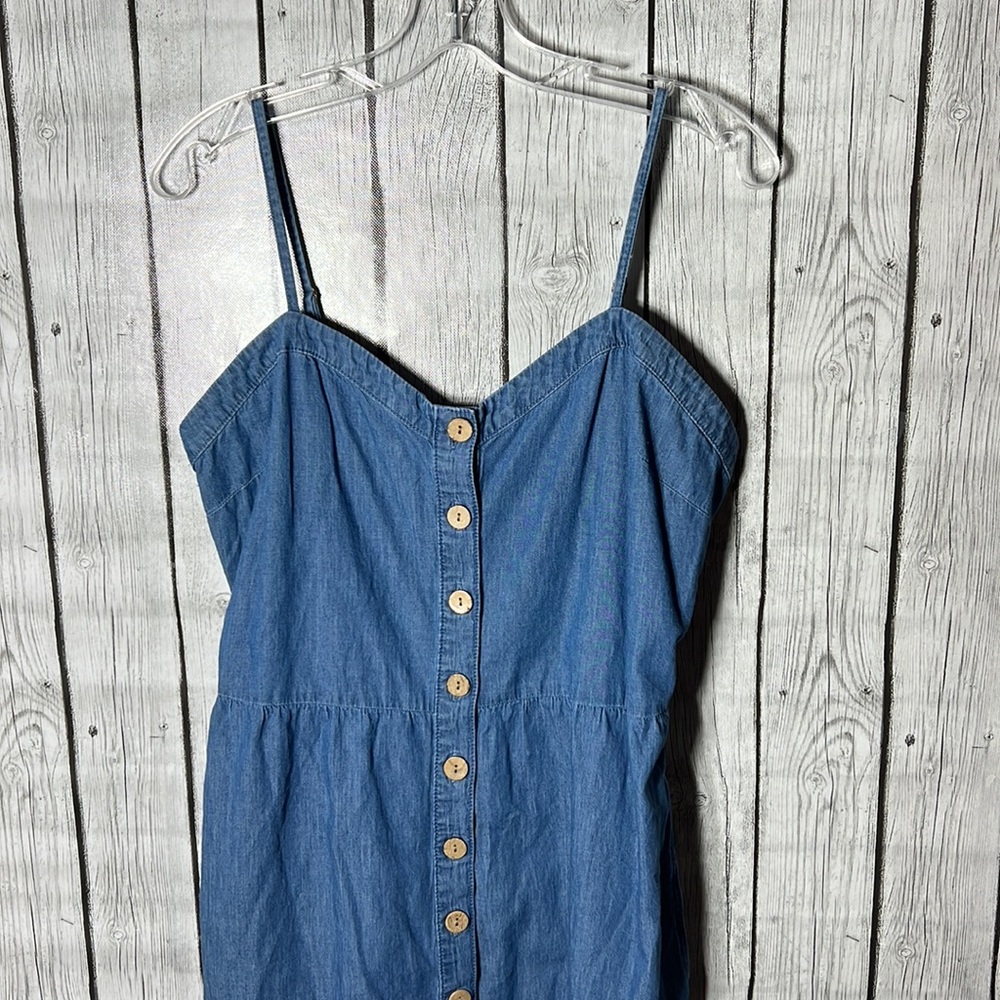 Maurices Chambray Button Front Mini Pocket Dress … - image 3